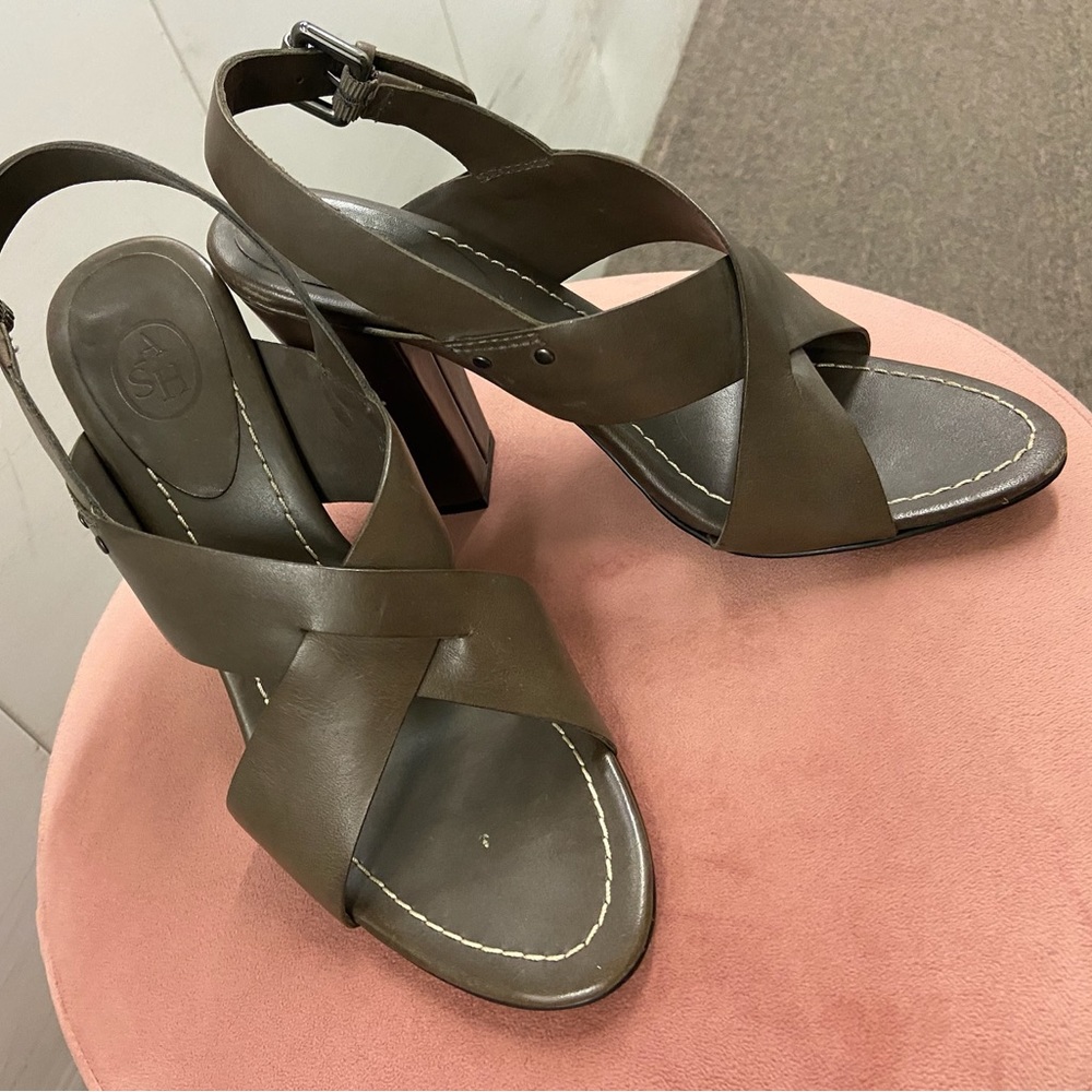 ASH 38.5 brown leather 3.5” sandal - gorgeous leather. Never worn.